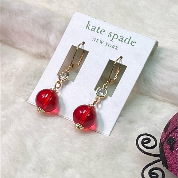 NEW KATE SPADE CHANDELIER RED DROP EARRINGS